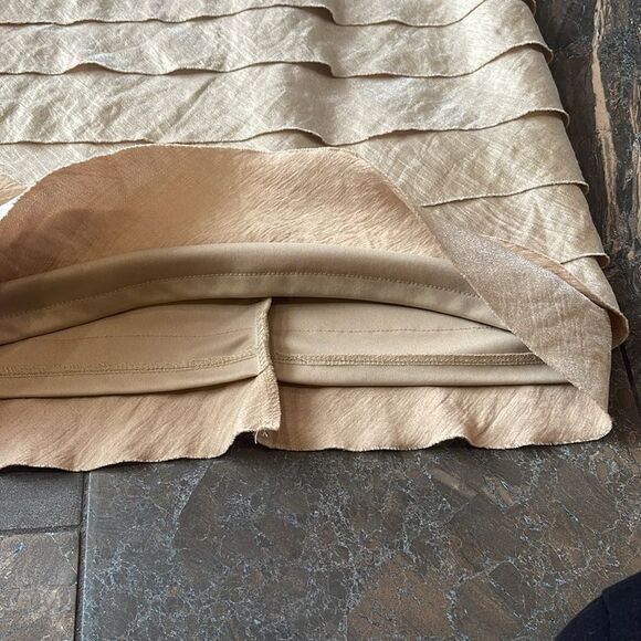 London Times Women's Corsage Shimmer Shutter Dress, Champagne, size 6 - Picture 12 of 13